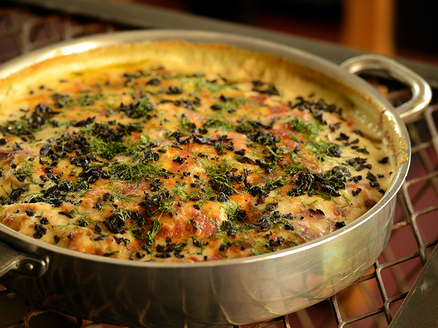 Bacalhau com Alheira Gratinado