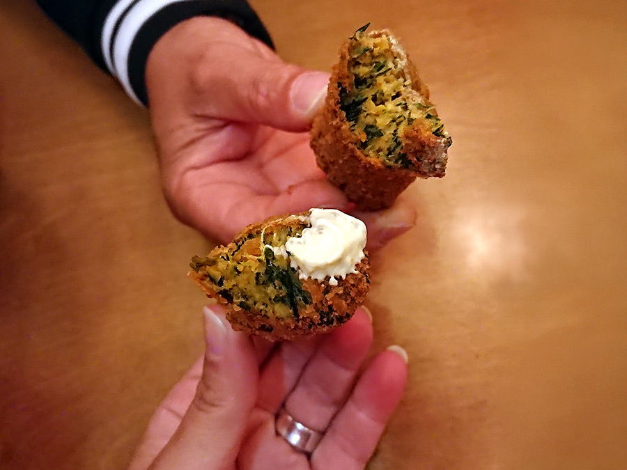 Croquetes de Alheira e Grelos